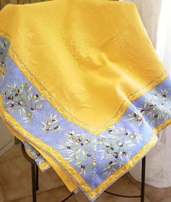 French Jacquard multi-cover (olives 2005 blue - Delft yellow)